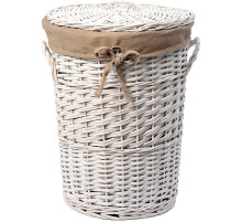 Корзина для белья WasserKRAFT Aller WB-106-S с крышкой Белая