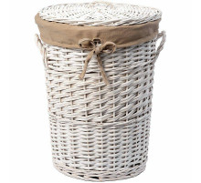 Корзина для белья WasserKRAFT Aller WB-106-L с крышкой Белая