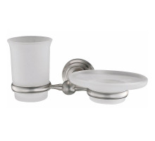 Стакан для зубных щеток с мыльницей WasserKRAFT Ammer K-7026 Хром матовый