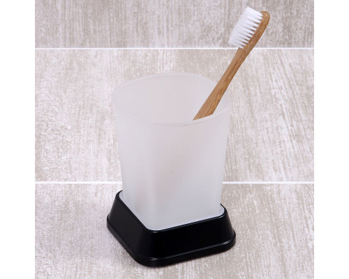 Купить Стакан для зубных щеток WasserKRAFT Amper Black K-5428B Черный матовый в магазине сантехники Santeh-Crystal.ru