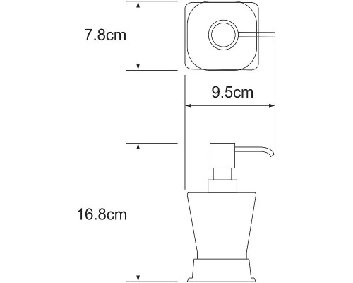 Купить Дозатор для жидкого мыла WasserKRAFT Amper Black K-5499B Черный матовый в магазине сантехники Santeh-Crystal.ru