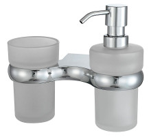 Дозатор для жидкого мыла WasserKRAFT Berkel K-6889 со стаканом для зубных щеток Хром