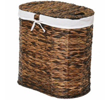 Корзина для белья WasserKRAFT Dill WB-611-L с крышкой Темно-коричневая
