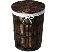 Корзина для белья WasserKRAFT Elbе WB-740-M с крышкой Темно-коричневая