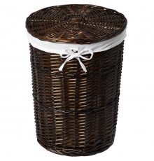 Корзина для белья WasserKRAFT Elbе WB-740-M с крышкой Темно-коричневая