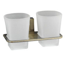 Стакан для зубных щеток WasserKRAFT Exter K-5228D двойной Светлая бронза