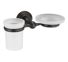 Стакан для зубных щеток с мыльницей WasserKRAFT Isar K-7326 Темная бронза