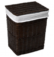Корзина для белья WasserKRAFT Isar WB-130-M с крышкой Темно-коричневая