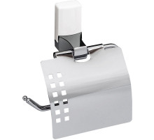 Держатель туалетной бумаги WasserKRAFT Leine K-5025W с крышкой Хром Белый