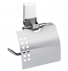Держатель туалетной бумаги WasserKRAFT Leine K-5025W с крышкой Хром Белый