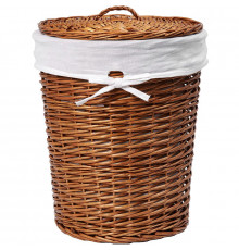 Корзина для белья WasserKRAFT Leine WB-350-M с крышкой Светло-коричневая