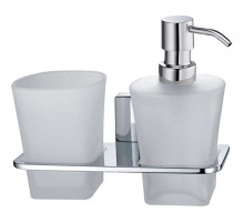 Дозатор для жидкого мыла WasserKRAFT Leine K-5089 со стаканом для зубных щеток Хром