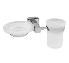 Стакан для зубных щеток с мыльницей WasserKRAFT Lippe K-6526 Хром