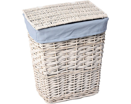 Купить Корзина для белья WasserKRAFT Lippe WB-450-L с крышкой Белая в магазине сантехники Santeh-Crystal.ru