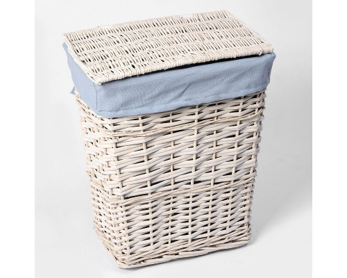 Купить Корзина для белья WasserKRAFT Lippe WB-450-L с крышкой Белая в магазине сантехники Santeh-Crystal.ru