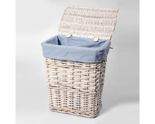 Купить Корзина для белья WasserKRAFT Lippe WB-450-L с крышкой Белая в магазине сантехники Santeh-Crystal.ru