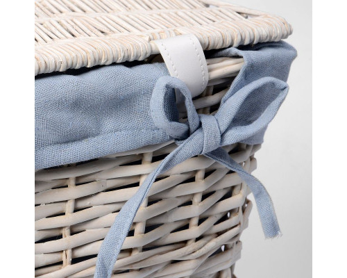 Купить Корзина для белья WasserKRAFT Lippe WB-450-L с крышкой Белая в магазине сантехники Santeh-Crystal.ru