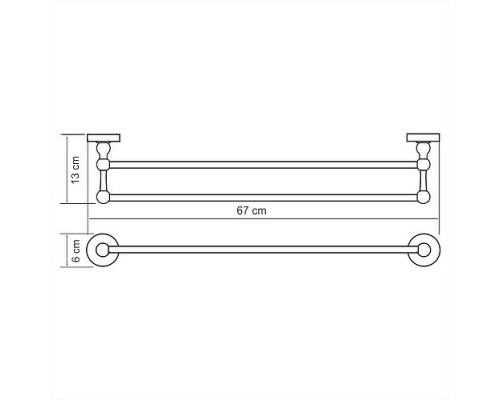 Приобрести Полотенцедержатель WasserKRAFT Regen K-6940 двойной Хром в магазине сантехники Santeh-Crystal.ru