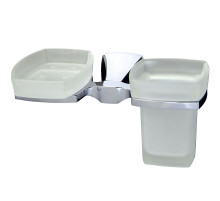 Стакан для зубных щеток с мыльницей WasserKRAFT Wern K-2526 с мыльницей Хром