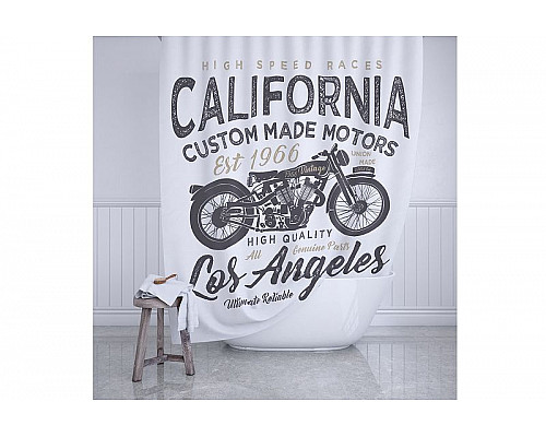 Купить Шторка для ванны Fixsen California FX-2500 Белая Черная в магазине сантехники Santeh-Crystal.ru