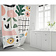 Купить Шторка для ванны Fixsen Design Summer FX-2506 180х200 Белая с узорами в магазине сантехники Santeh-Crystal.ru
