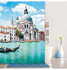 Штора для ванны Iddis Venice moments 180x200 Голубая