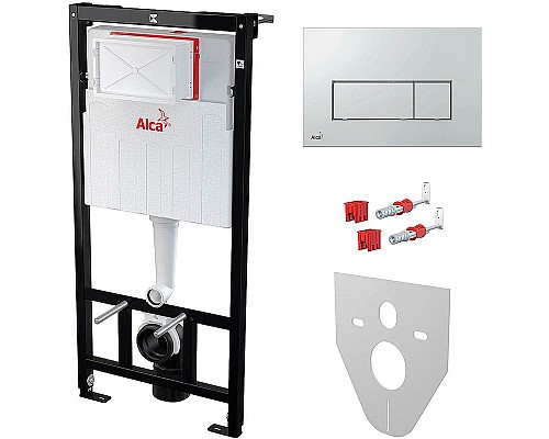 Купить Инсталляция Alcaplast AM101/1120-4:1 RU M571-0001 для унитаза с клавишей смыва Хром глянец в магазине сантехники Santeh-Crystal.ru