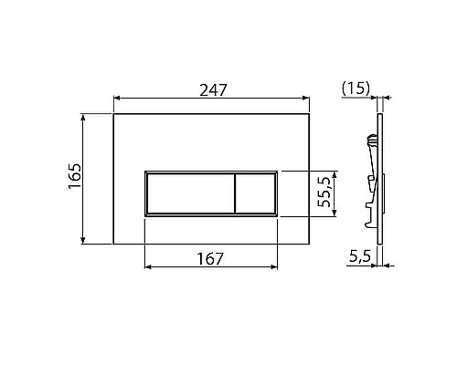 Купить Инсталляция Alcaplast AM101/1120-4:1 RU M571-0001 для унитаза с клавишей смыва Хром глянец в магазине сантехники Santeh-Crystal.ru