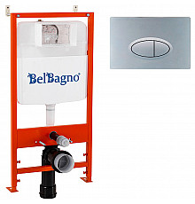 Инсталляция BelBagno BB026/BB050CR.MAT с клавишей смыва Хром матовый