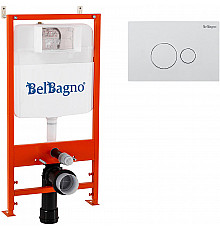 Инсталляция BelBagno BB026/BB082BL с Белой глянцевой клавишей смыва