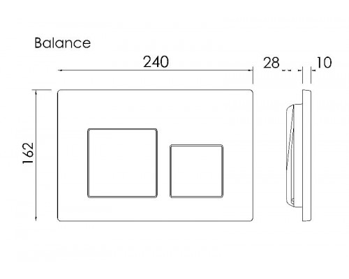Кнопка смыва для инсталляции Ceramicanova Balance Square CN12-002BN цвет Брашированный никель