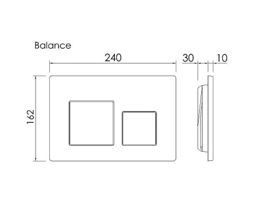 Кнопка смыва для инсталляции Ceramicanova Balance Square CN12-002CH Хром глянцевый