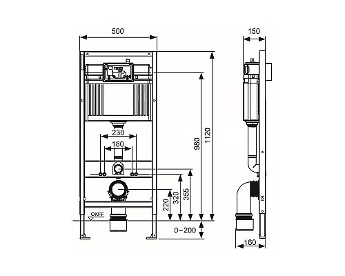 Купить Инсталляция Tece Profil 9400407 для подвесного унитаза без клавиши смыва в магазине сантехники Santeh-Crystal.ru