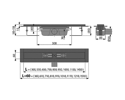 Santeh-Crystal.ru: Душевой лоток Alcaplast APZ1BLACK-550 без решетки Купить Душевой лоток Alcaplast APZ1BLACK-550 без решетки в магазине сантехники Santeh-Crystal.ru
