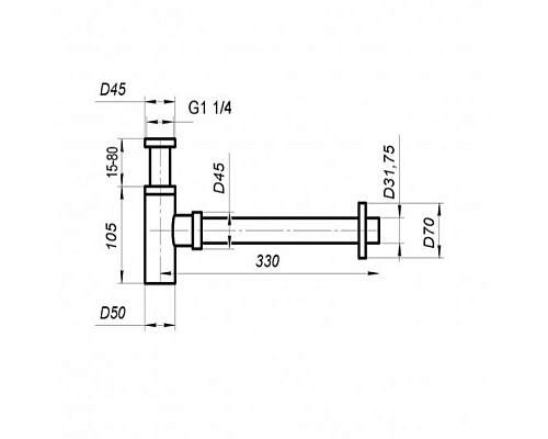Купить Сифон для раковины BelBagno BB-SMQ2-NERO Черный матовый в магазине сантехники Santeh-Crystal.ru