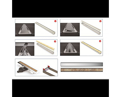 Заказать Душевой лоток Berges B1 Keramik 700 090018 с решеткой Хром матовый в магазине сантехники Santeh-Crystal.ru