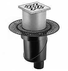 Душевой трап Berges Platz Antik 100x100 090060 с решеткой Хром матовый