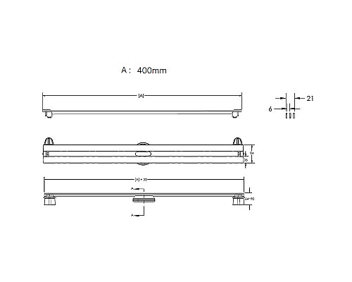 Купить Душевой лоток Berges Super Slim 400 090177 с решеткой Хром матовый в магазине сантехники Santeh-Crystal.ru