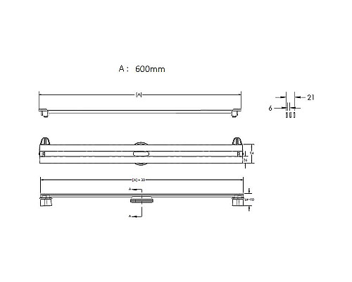 Заказать Душевой лоток Berges Super Slim 600 091152 с решеткой Хром глянец в магазине сантехники Santeh-Crystal.ru