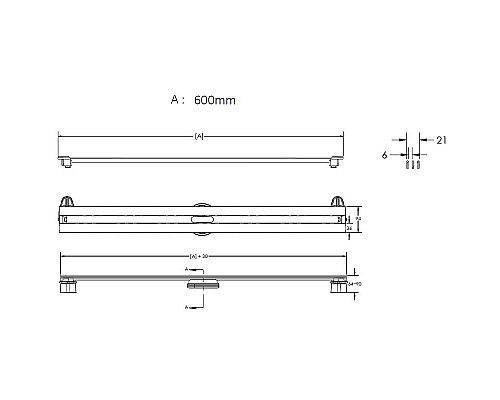 Заказать Душевой лоток Berges Super Slim 600 090052 с решеткой Хром матовый в магазине сантехники Santeh-Crystal.ru