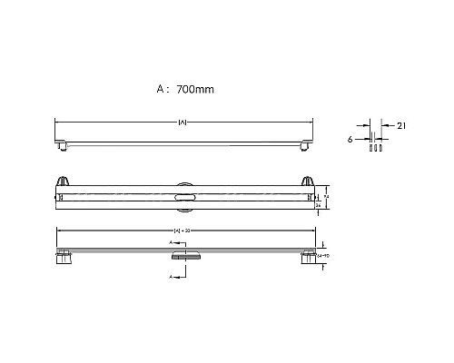 Заказать Душевой лоток Berges Super Slim 700 091053 с решеткой Хром глянец в магазине сантехники Santeh-Crystal.ru