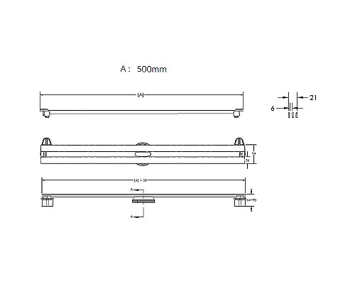 Купить Душевой лоток Berges Super Slim 500 090078 с решеткой Хром матовый в магазине сантехники Santeh-Crystal.ru