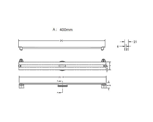 Купить Душевой лоток Berges Super Slim 400 091077 с решеткой Хром глянец в магазине сантехники Santeh-Crystal.ru