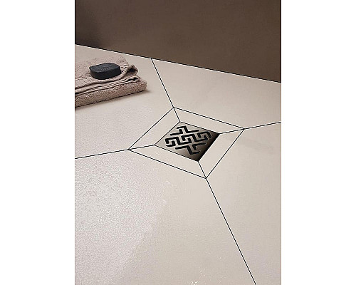Купить Душевой трап Berges Zentrum Antik 100x100 090364 с решеткой Хром матовый в магазине сантехники Santeh-Crystal.ru