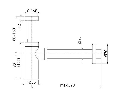 Заказать Сифон для раковины Boheme 609-GM Оружейная сталь в магазине сантехники Santeh-Crystal.ru