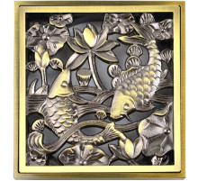 Решетка для трапа Bronze de Luxe Рыбы 10x10 21980 Бронза