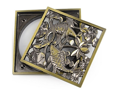 Santeh-Crystal.ru: Решетка для трапа Bronze de Luxe Рыбы 10x10 21980 Бронза Заказать Решетка для трапа Bronze de Luxe Рыбы 10x10 21980 Бронза в магазине сантехники Santeh-Crystal.ru