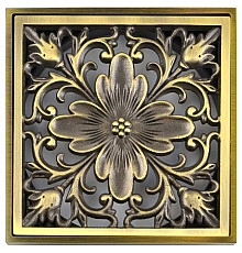 Решетка для трапа Bronze de Luxe Цветок 10x10 21975 Бронза