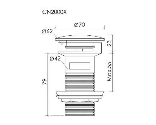 Донный клапан Ceramicanova CN2000MBx click-clack Черный матовый
