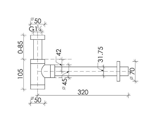 Сифон для раковины Ceramicanova 70001MB Черный матовый